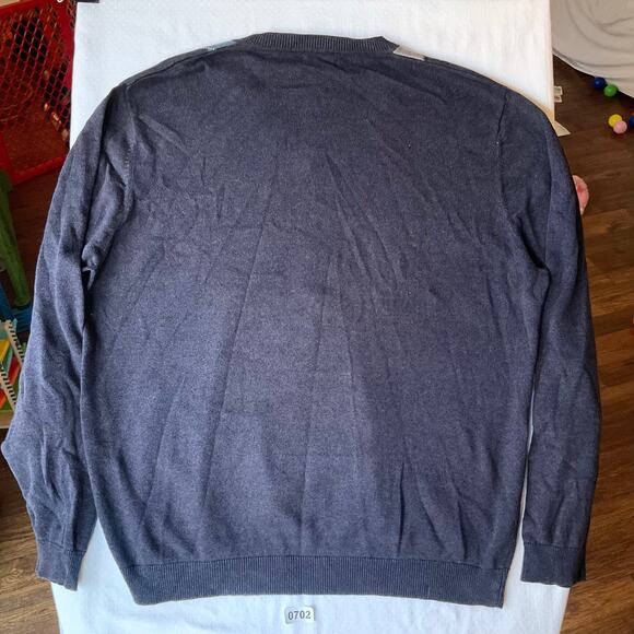Van Heusen Men’s Long Sleeve V-neck Knit Sweater size L, Blue - Picture 8 of 8